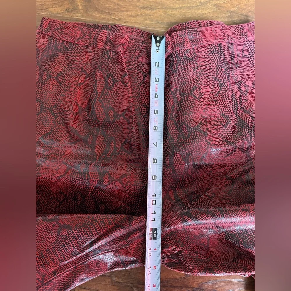 Vintage Colebrook & Co Red Leather Snake Skin Print Jacket and Pant Set - Picture 8 of 15